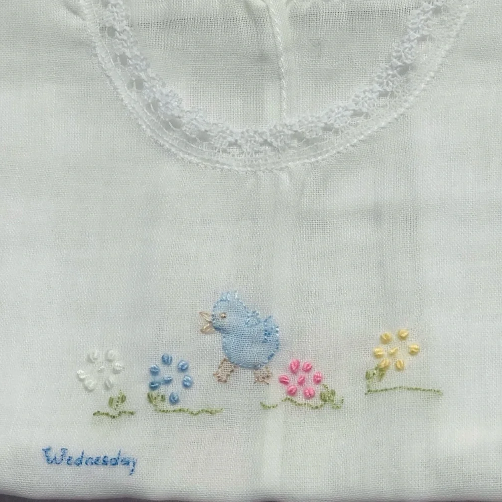 New Wilbeth Embroidered Days of the Week Bibs